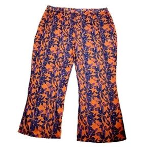 1111 NWT PrettyLittleThing Colorful Orange Print Beach Flares - Size 16